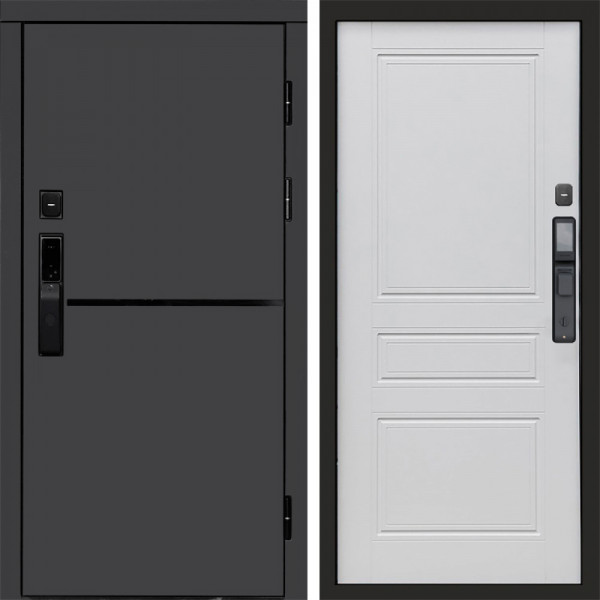 Входная дверь Termo-Door Смарт Тренд Графит - Классика белый матовый