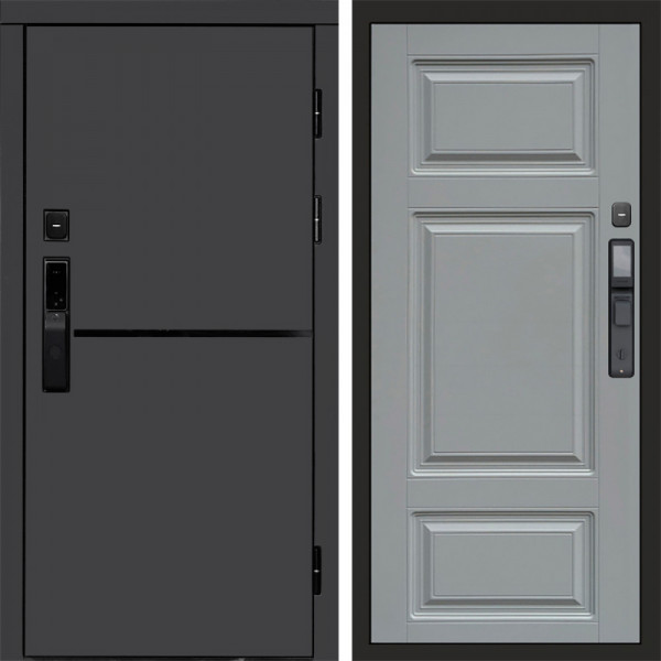 Входная дверь Termo-Door Смарт Тренд Графит - Лион Grey софт