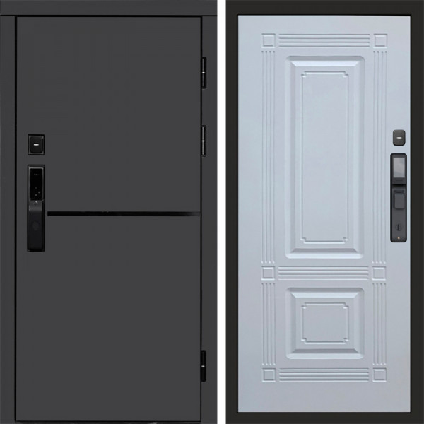 Входная дверь Termo-Door Смарт Тренд Графит - Мадрид Белый софт