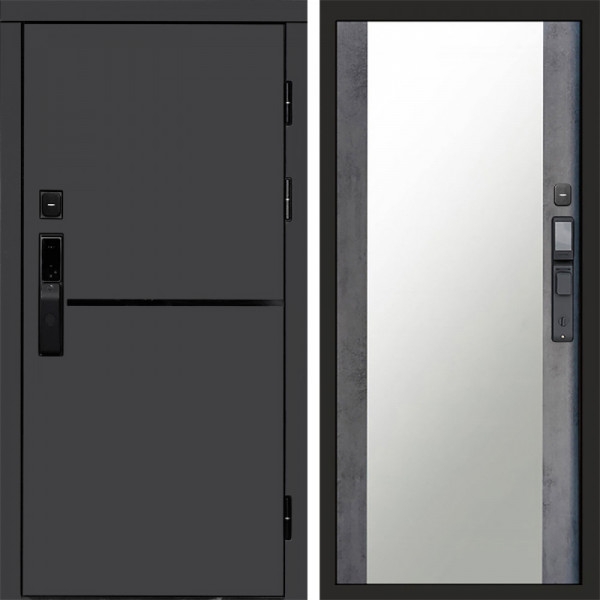 Входная дверь Termo-Door Смарт Тренд Графит - Зеркало бетон темный