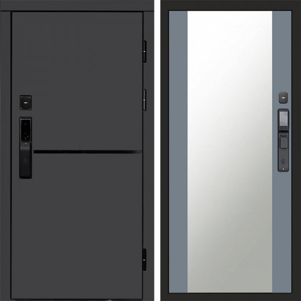 Входная дверь Termo-Door Смарт Тренд Графит - Зеркало Grey Софт