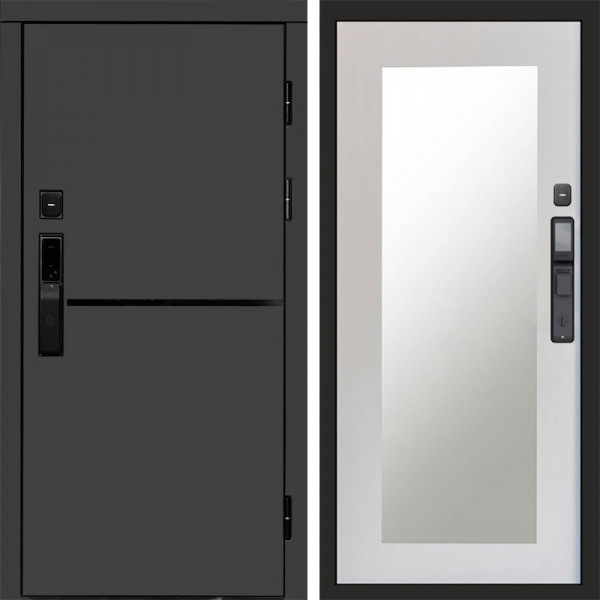 Входная дверь Termo-Door Смарт Тренд Графит - Зеркало Триумф лиственница
