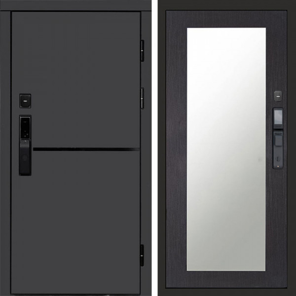 Входная дверь Termo-Door Смарт Тренд Графит - Зеркало Триумф венге