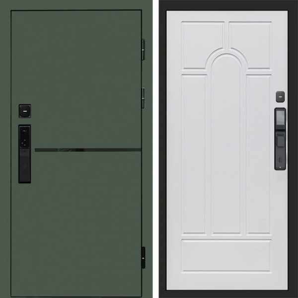 Входная дверь Termo-Door Смарт Тренд Green - Арка белое дерево