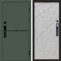 Входная дверь Termo-Door Смарт Тренд Green - Лучи бетон светлый