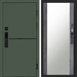 Входная дверь Termo-Door Смарт Тренд Green - Зеркало бетон темный