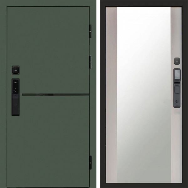 Входная дверь Termo-Door Смарт Тренд Green - Зеркало лиственница