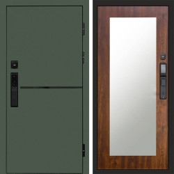 Входная дверь Termo-Door Смарт Тренд Green - Зеркало Триумф дуб