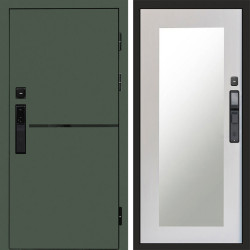 Входная дверь Termo-Door Смарт Тренд Green - Зеркало Триумф лиственница