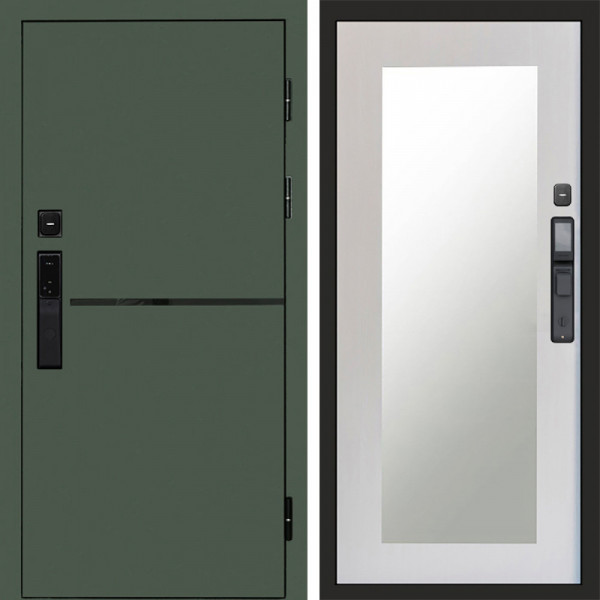 Входная дверь Termo-Door Смарт Тренд Green - Зеркало Триумф лиственница