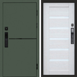 Входная дверь Termo-Door Смарт Тренд Green - Зеркало Триумф Царга лиственница 4500 / 5500