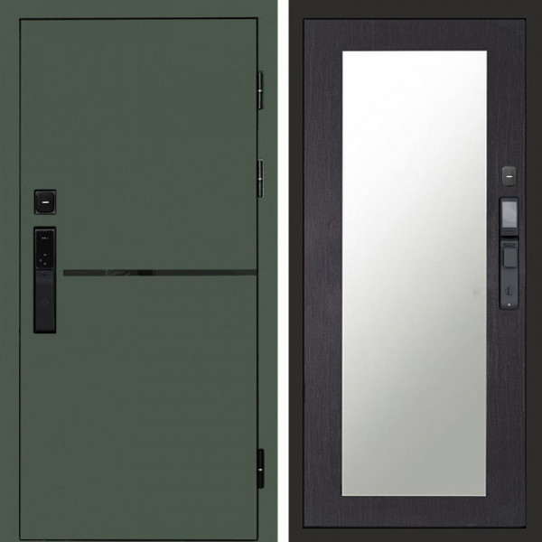 Входная дверь Termo-Door Смарт Тренд Green - Зеркало Триумф венге