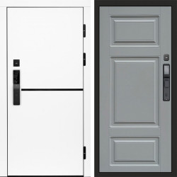 Входная дверь Termo-Door Смарт Тренд White - Лион Grey софт