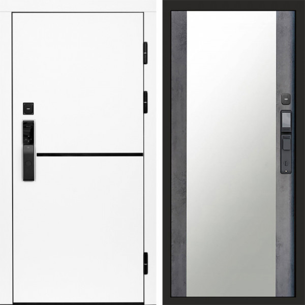 Входная дверь Termo-Door Смарт Тренд White - Зеркало бетон темный