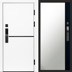 Входная дверь Termo-Door Смарт Тренд White - Зеркало Фацет Черный кварц