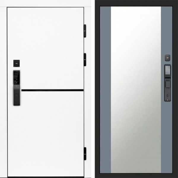 Входная дверь Termo-Door Смарт Тренд White - Зеркало Grey Софт