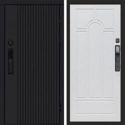 Входная дверь Termo-Door Смарт Твист Black - Арка белое дерево