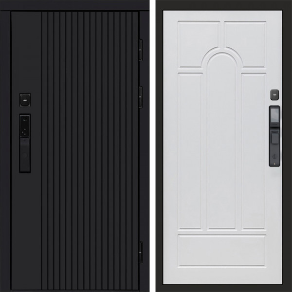 Входная дверь Termo-Door Смарт Твист Black - Арка белое дерево