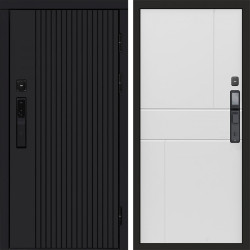 Входная дверь Termo-Door Смарт Твист Black - Горизонт белый