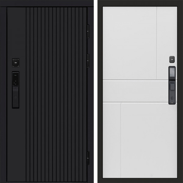 Входная дверь Termo-Door Смарт Твист Black - Горизонт белый