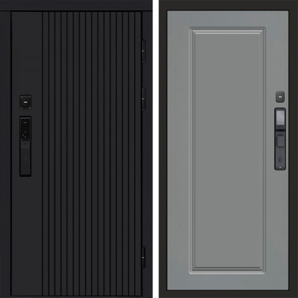 Входная дверь Termo-Door Смарт Твист Black - Гранд Grey софт