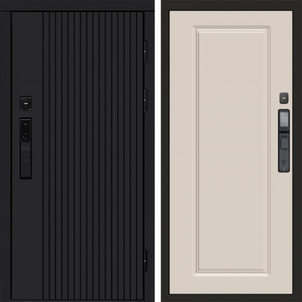 Входная дверь Termo-Door Смарт Твист Black - Гранд Слоновая кость