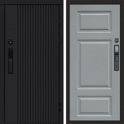 Входная дверь Termo-Door Смарт Твист Black - Лион Grey софт