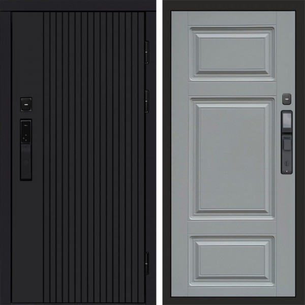 Входная дверь Termo-Door Смарт Твист Black - Лион Grey софт