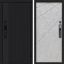 Входная дверь Termo-Door Смарт Твист Black - Лучи бетон светлый