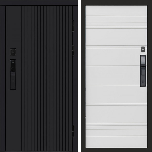 Входная дверь Termo-Door Смарт Твист Black - Лучи White line