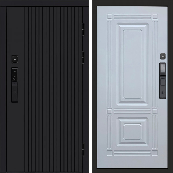 Входная дверь Termo-Door Смарт Твист Black - Мадрид Белый софт