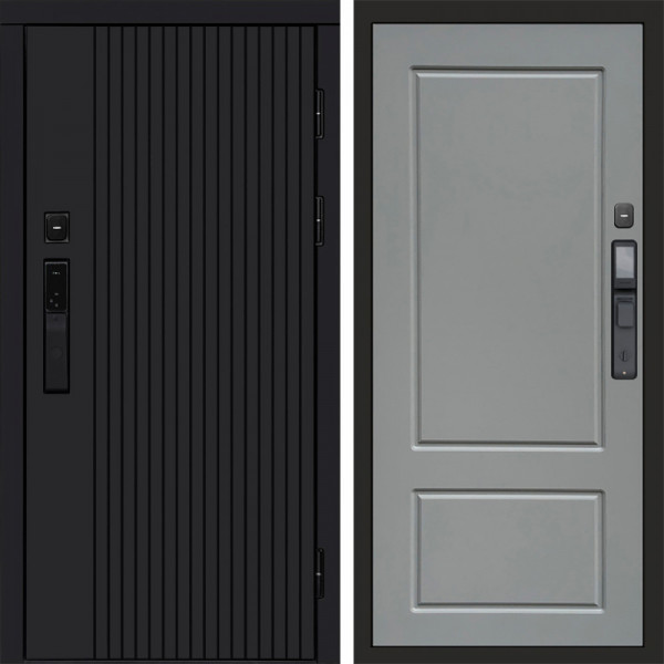 Входная дверь Termo-Door Смарт Твист Black - Марсель Grey софт