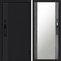 Входная дверь Termo-Door Смарт Твист Black - Зеркало бетон темный