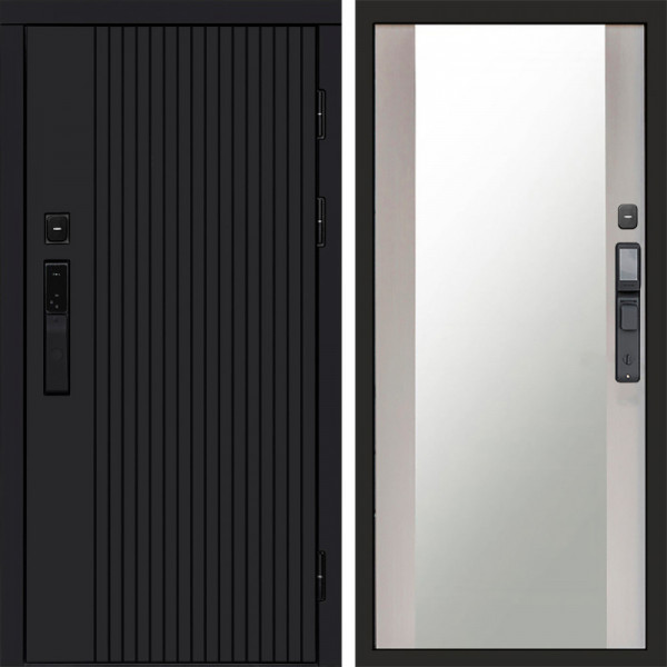 Входная дверь Termo-Door Смарт Твист Black - Зеркало лиственница