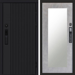 Входная дверь Termo-Door Смарт Твист Black - Зеркало Триумф бетон светлый