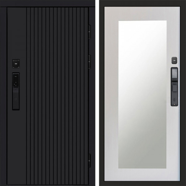 Входная дверь Termo-Door Смарт Твист Black - Зеркало Триумф лиственница