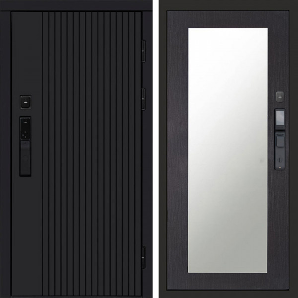 Входная дверь Termo-Door Смарт Твист Black - Зеркало Триумф венге