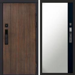 Входная дверь Termo-Door Смарт Твист Ультра - Зеркало Фацет Черный кварц
