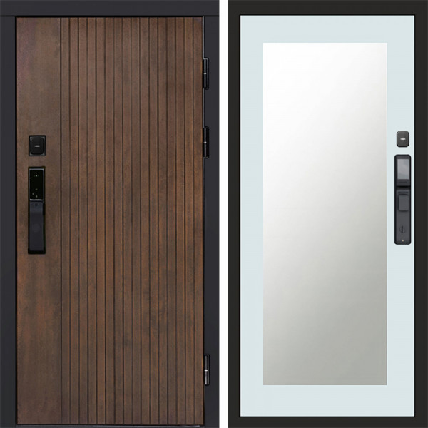 Входная дверь Termo-Door Смарт Твист Ультра - Зеркало Триумф Белый софт