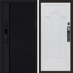Входная дверь Termo-Door Смарт Урбан Black - Арка белое дерево