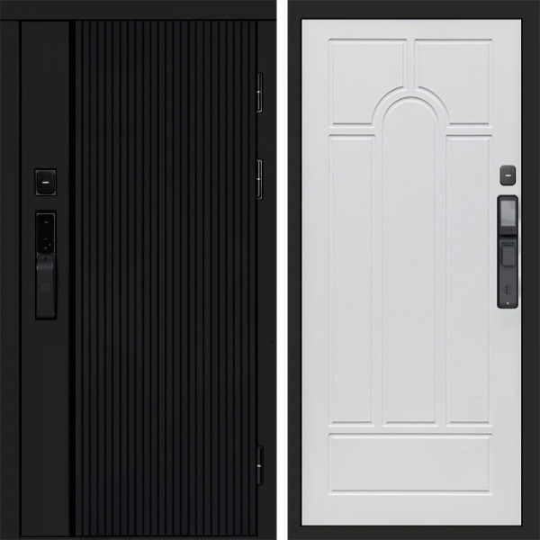Входная дверь Termo-Door Смарт Урбан Black - Арка белое дерево