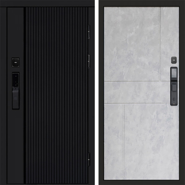 Входная дверь Termo-Door Смарт Урбан Black - Горизонт бетон светлый