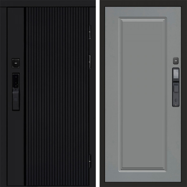 Входная дверь Termo-Door Смарт Урбан Black - Гранд Grey софт