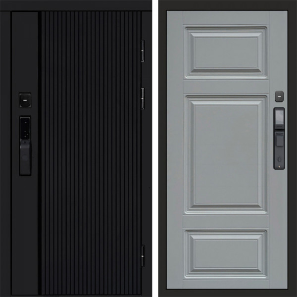 Входная дверь Termo-Door Смарт Урбан Black - Лион Grey софт