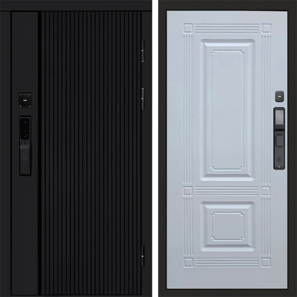 Входная дверь Termo-Door Смарт Урбан Black - Мадрид Белый софт