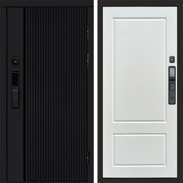 Входная дверь Termo-Door Смарт Урбан Black - Марсель Белый софт