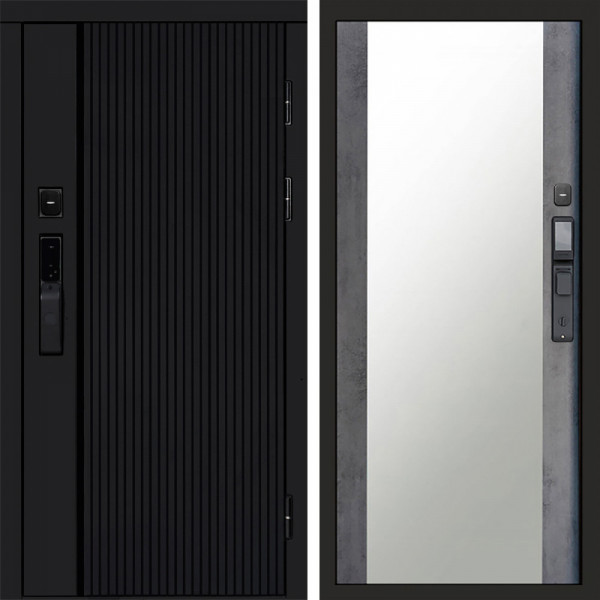 Входная дверь Termo-Door Смарт Урбан Black - Зеркало бетон темный