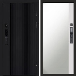 Входная дверь Termo-Door Смарт Урбан Black - Зеркало Фацет Белый софт