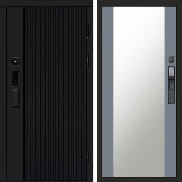 Входная дверь Termo-Door Смарт Урбан Black - Зеркало Grey Софт