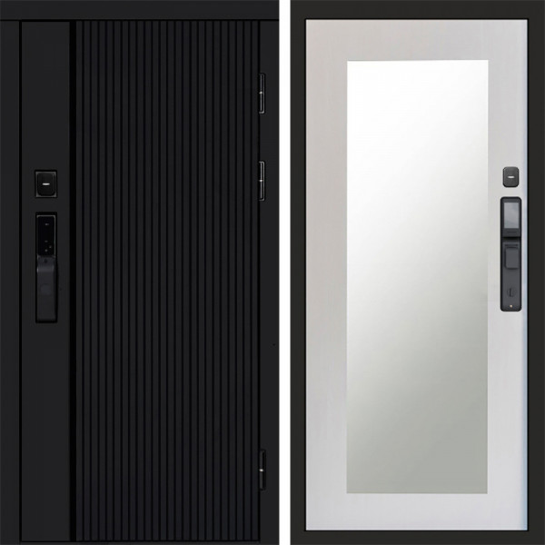 Входная дверь Termo-Door Смарт Урбан Black - Зеркало Триумф лиственница